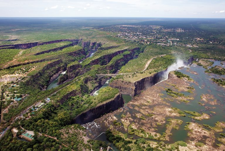 Aerial view of Victoria Falls, Zimbabwe